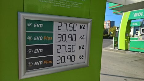 Cena PHM na čerpací stanici MOL v Ostravě (21. 4. 2020)