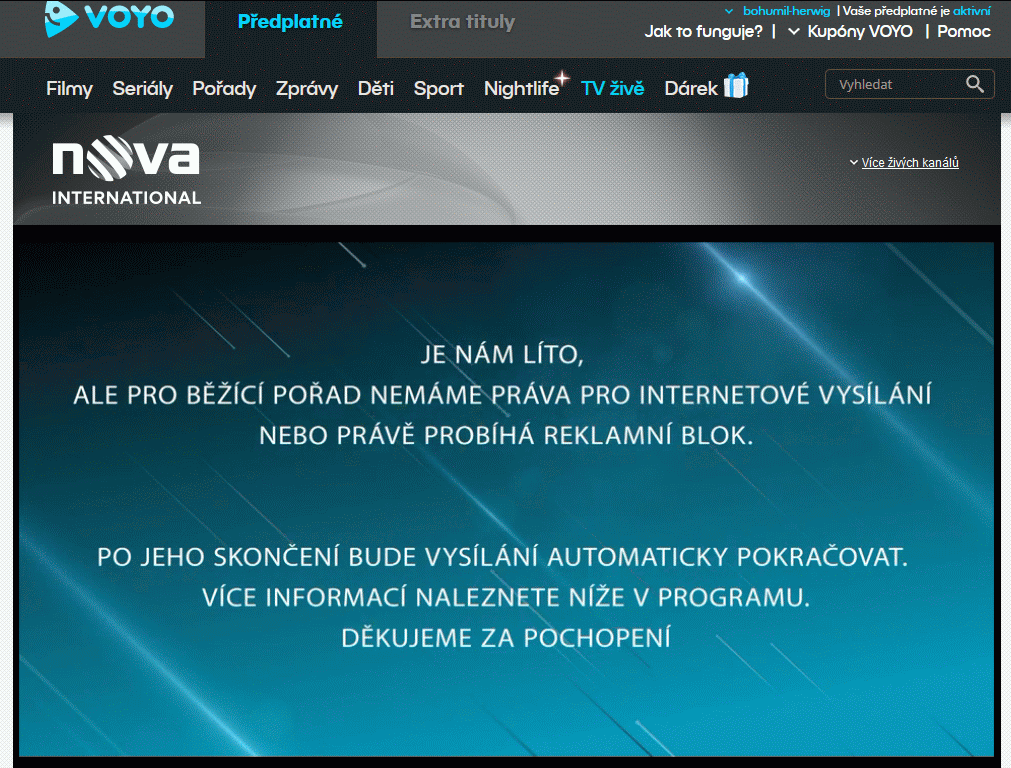 Má se vysílat seriál Atentát, ale jak to vypadá, ani pro něj nejsou práva... (viz také další obrazovka).