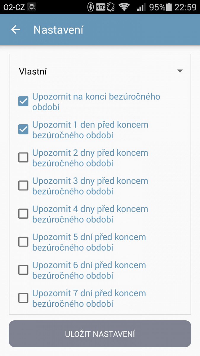 Můžete si předem nastavit upozornění na splatnost kreditky, resp. konec bezúročného období.