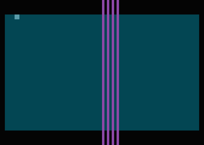 První hráč má nyní odlišný tvar (všechny jeho řádky jsou však stále totožné), dvojnásobná šířka.