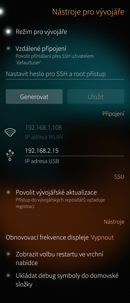 Sailfish OS: nastavení
