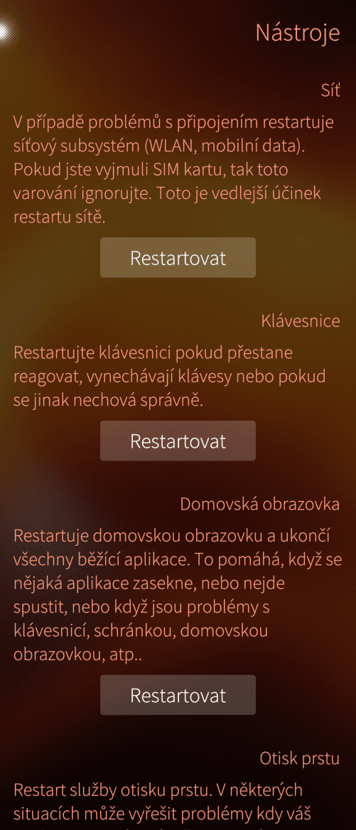 Sailfish OS: nastavení