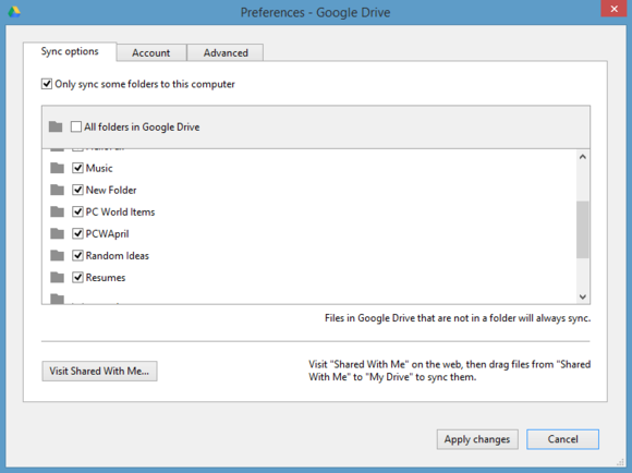 Google Drive vám umožňuje vybrat, které složky chcete synchronizovat s cloudovým úložištěm