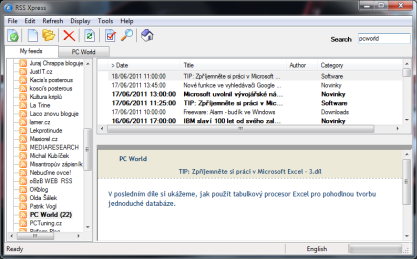 Pomocí RSS Xpress můžete odebírat novinky z webu