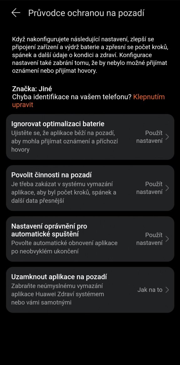 Nastavení ochrany hodinek
