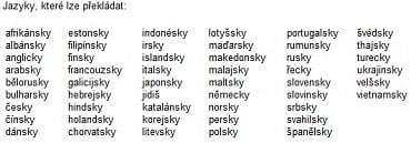 <p>S těmito jazyky si Google překladač poradí</p>