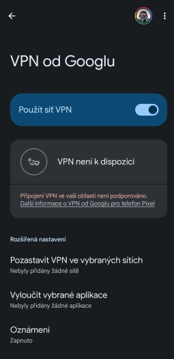 VPN je jednou z exkluzivit Pixelů, avšak u nás je bohužel nedostupná