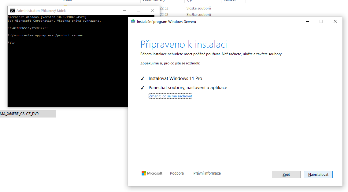 Postup upgradu nepodporovaného počítače na aktuální verzi Windows 11