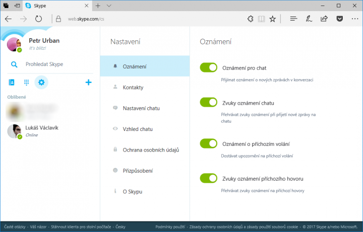 Webový Skype konečně nabízí pořádnou správu oznámení
