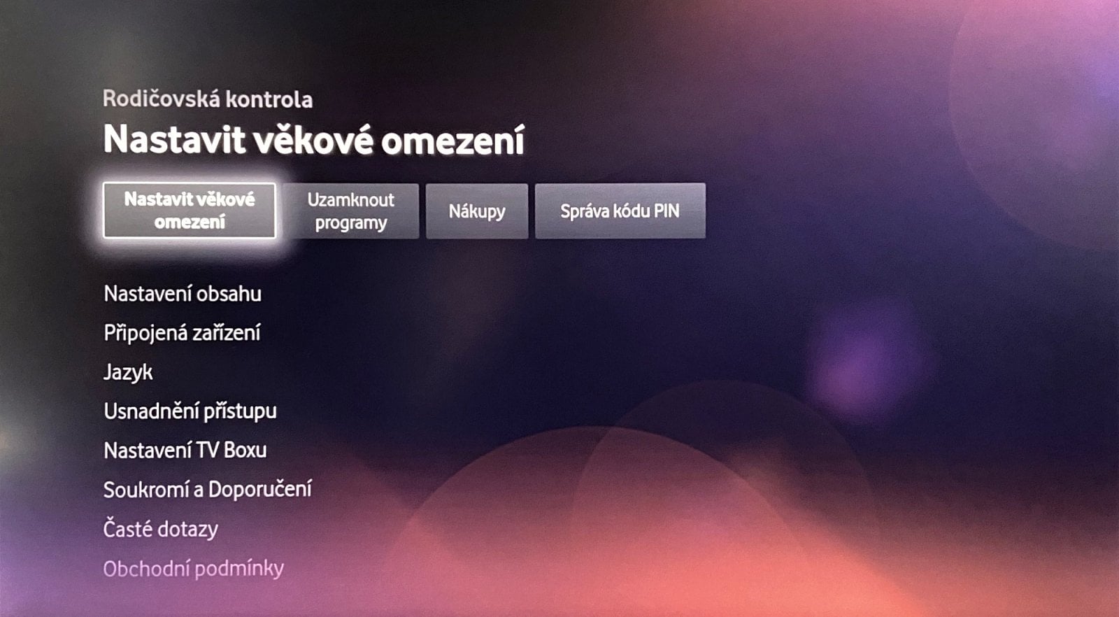 Nastavení Vodafone TV