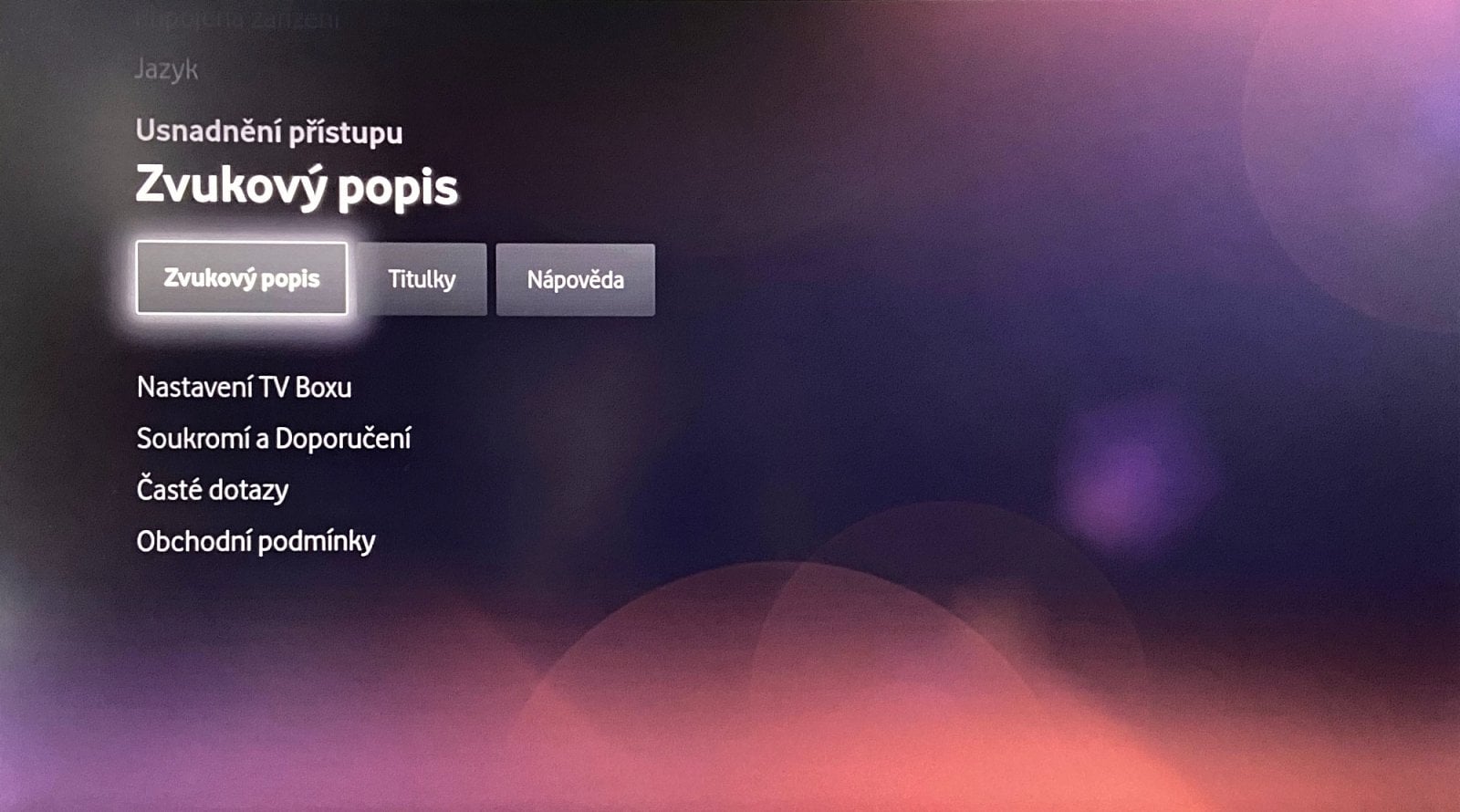 Nastavení Vodafone TV