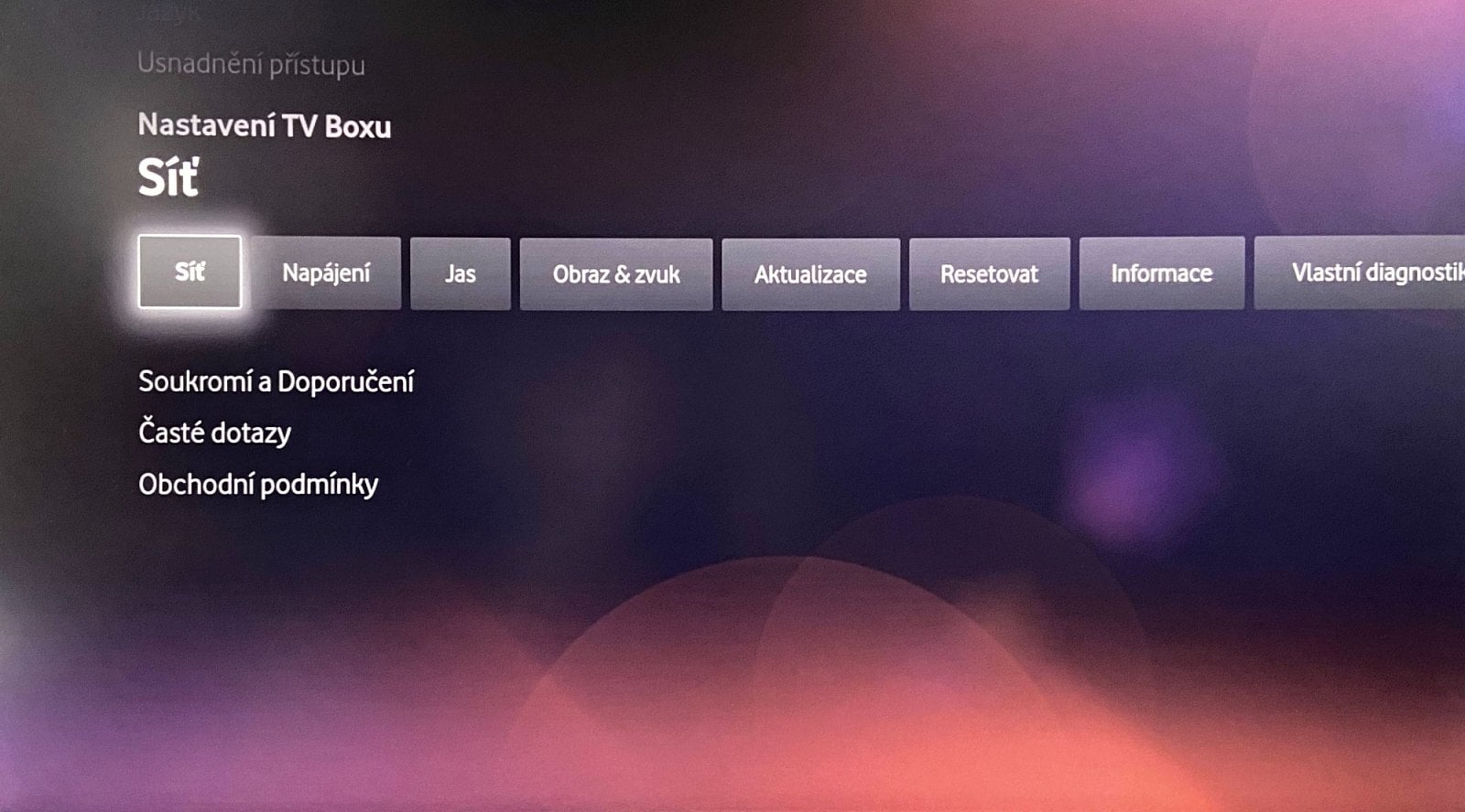 Nastavení Vodafone TV
