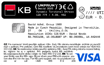 Nový design platební karty Komerční banky s názvem Utility_0.01.