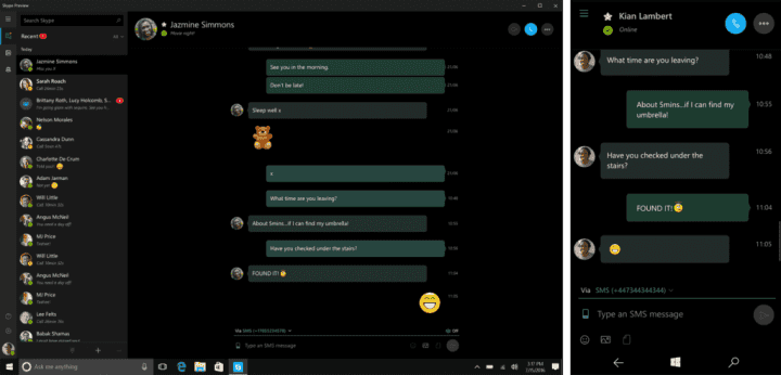 Skype Preview pro Windows 10 Insider Preview již podporuje příjem a posílání SMS a MMS 