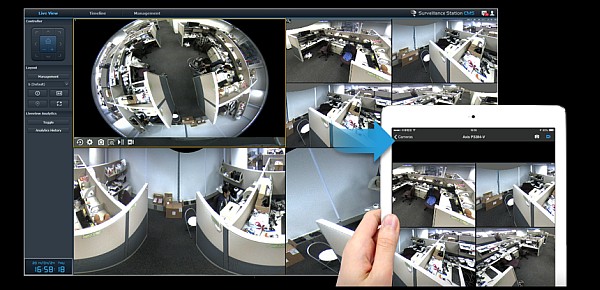 efekt rybí oko a výstup na tablet