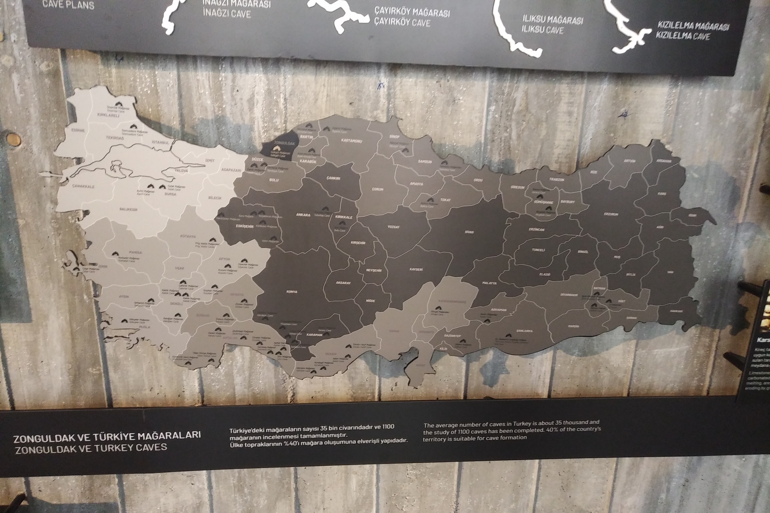 Mapa jeskyní v Turecku. (27. 5. 2022)