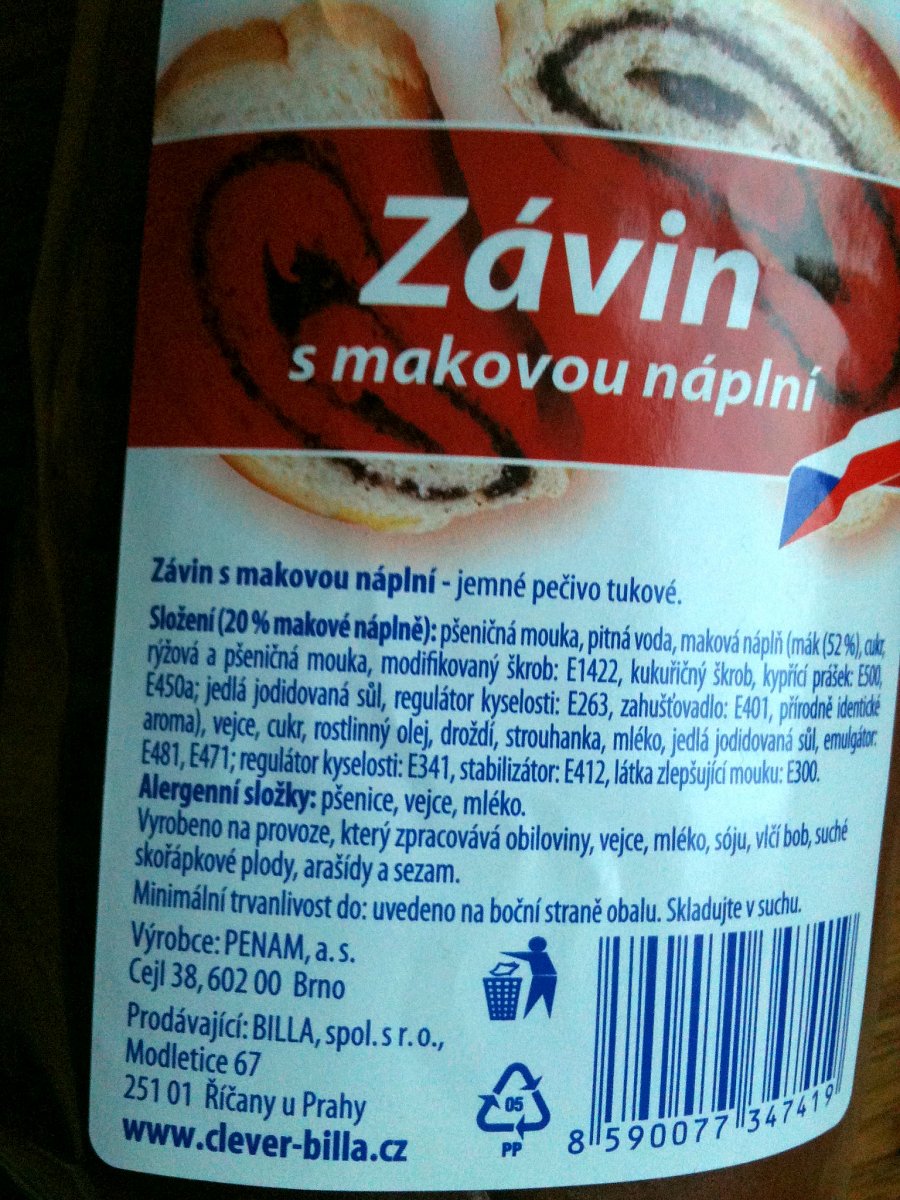Obsah máku: 52 %, podle starých norem: 36 %