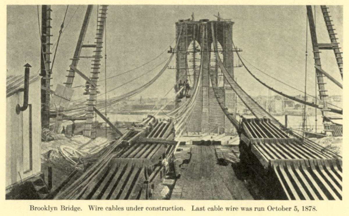 stavba Brooklyn Bridge
