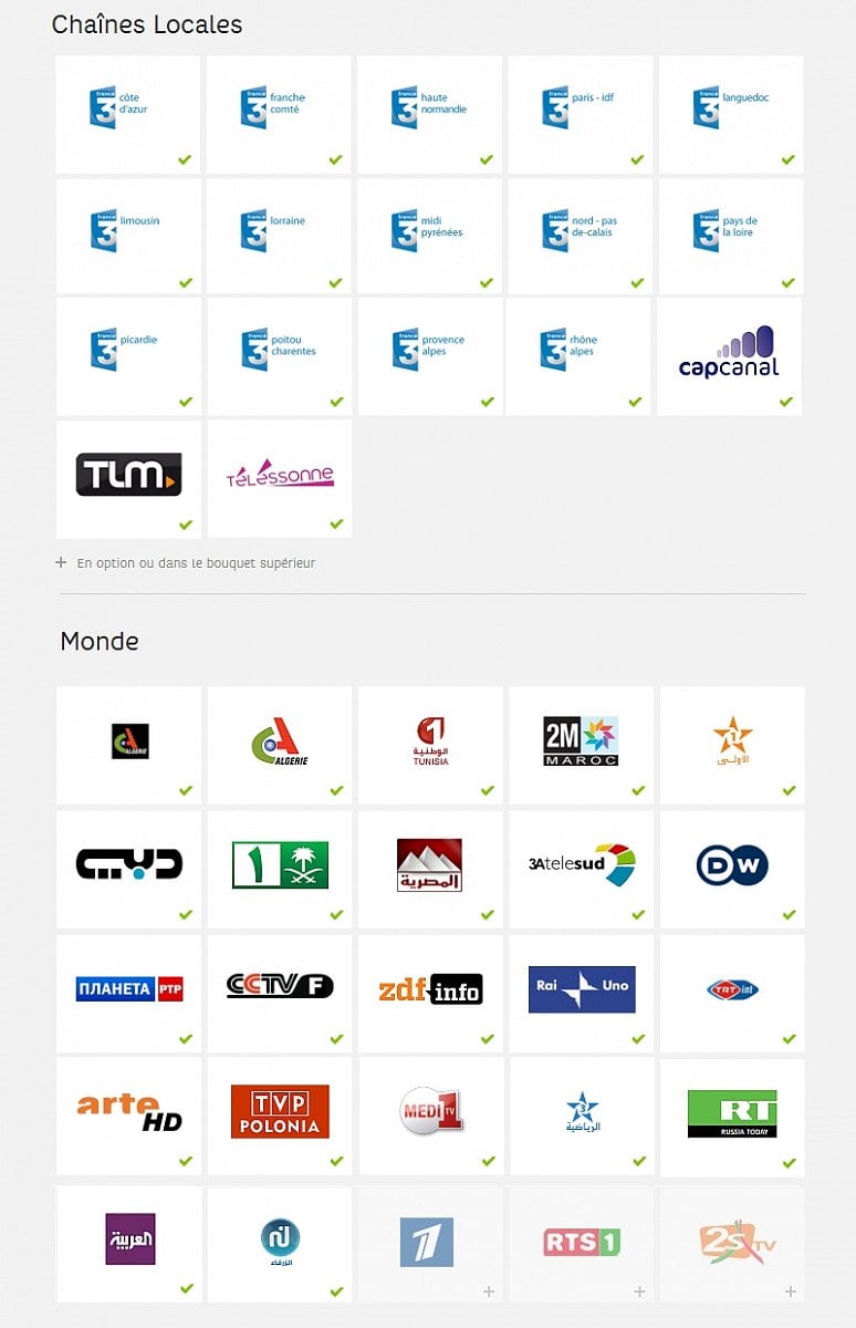 Programová nabídka tarifů SFR a nabídka tarifu SFR Premium