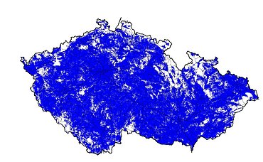 Mapa pokrytí signálem technologie LTE na konci roku 2014. Obrázek lze zvětšit.