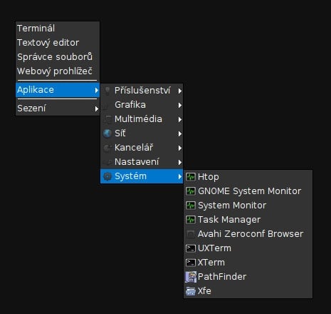 Arch: konfigurace hlavního menu JWM