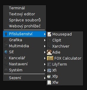 Arch: konfigurace hlavního menu JWM