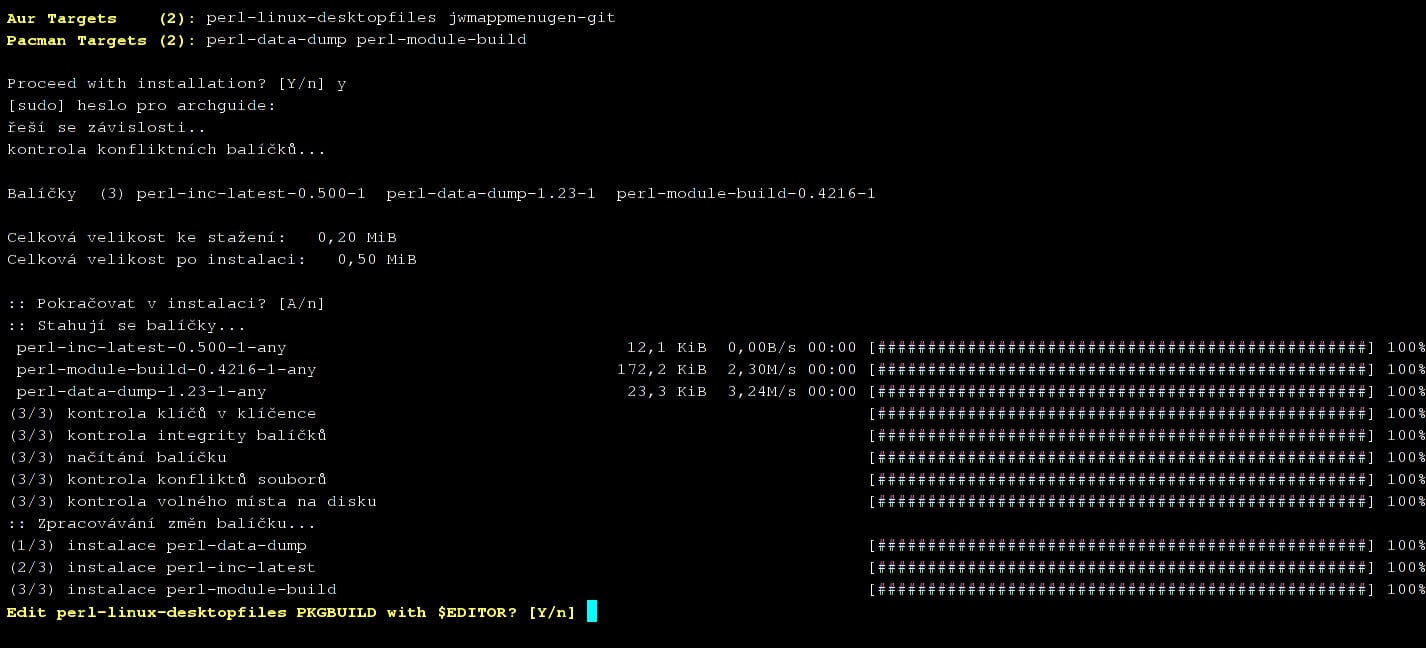 Arch: konfigurace hlavního menu JWM