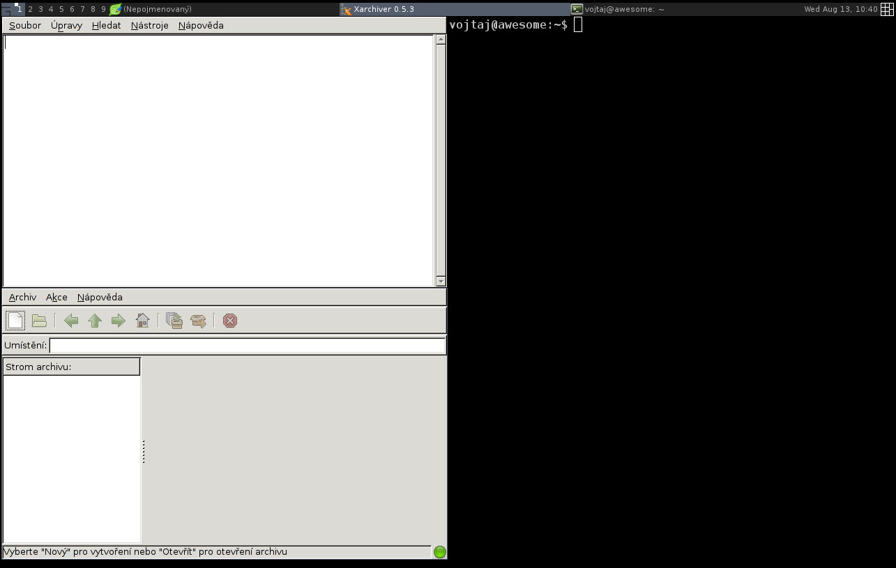 Awesome: výchozí stav