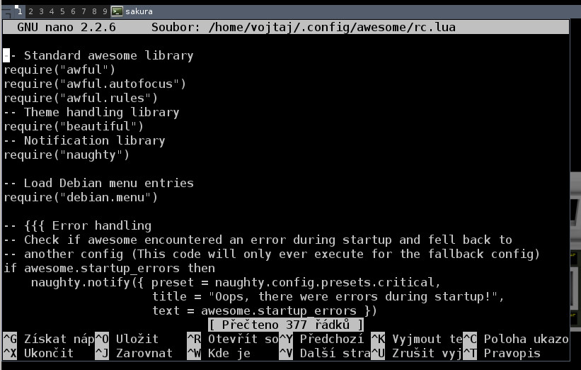 Awesome: výchozí stav