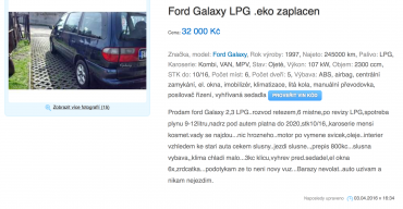 Ford Mondeo, Avízo.cz, inzerentem soukromá osoba, stočené kilometry