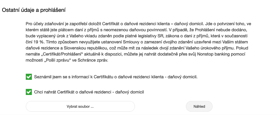 Proces založení finančního produktu "Spořicí účet bez limitů" od Všeobecné úverové banky (15. 11. 2022)
