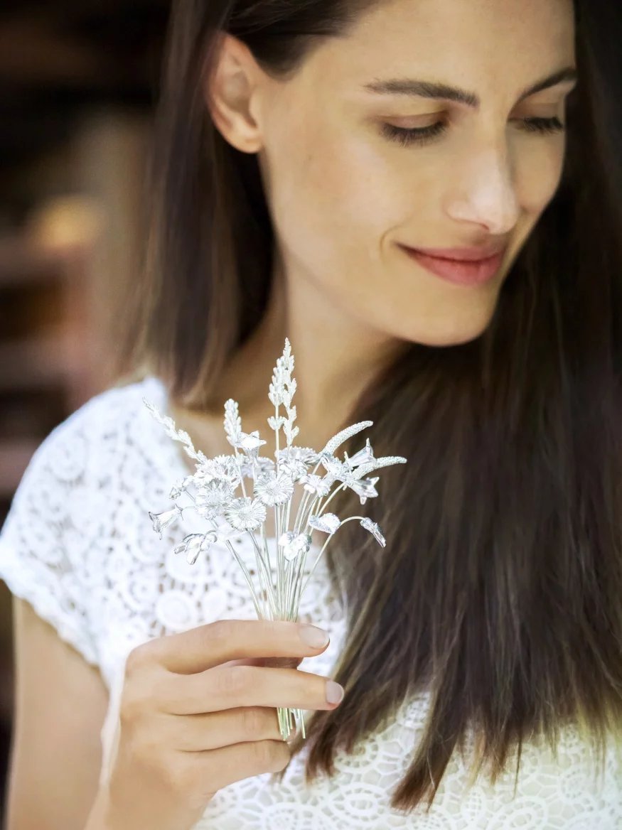 Stříbrné šperkové květiny od GIYOU