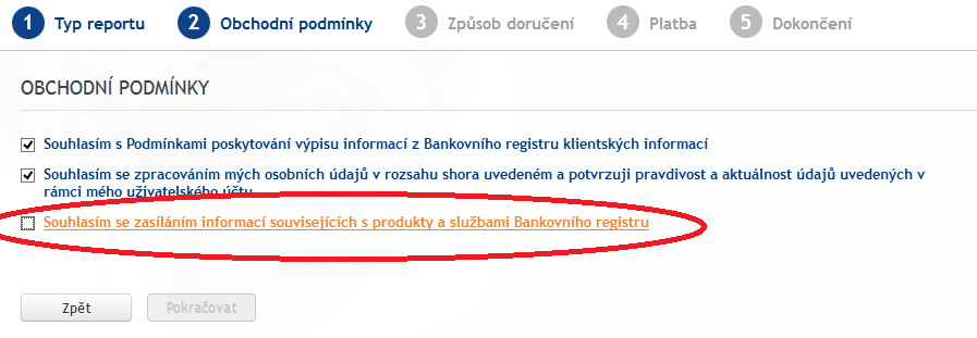 CRIF. Souhlas se zasíláním obchodních sdělení je povinný, bez něj se nemůžete registrovat. A to je špatně.