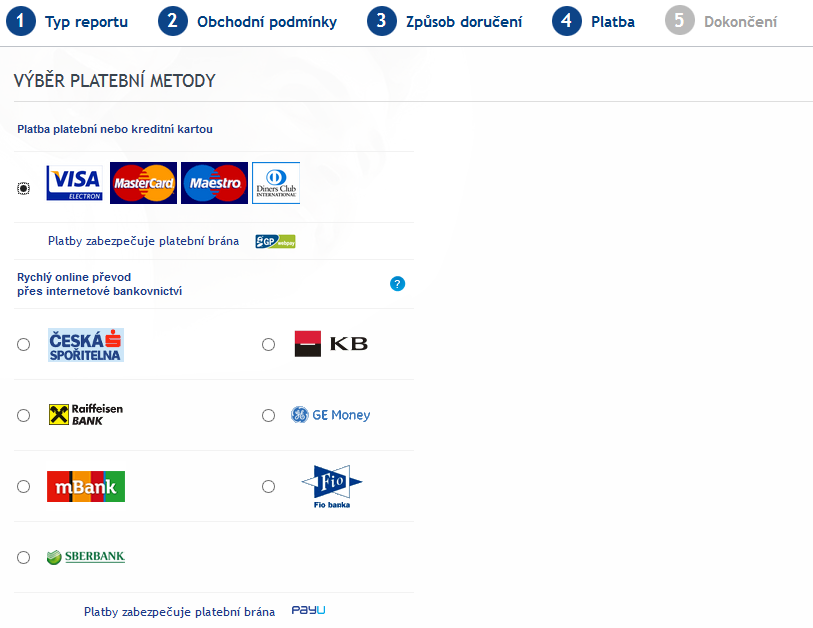 CRIF. Možnost různých plateb za online výpis.