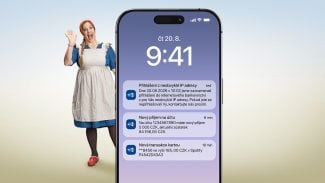 Ilustrační obrázek bezpečnostních opatření z mobilní aplikace Fio banky.