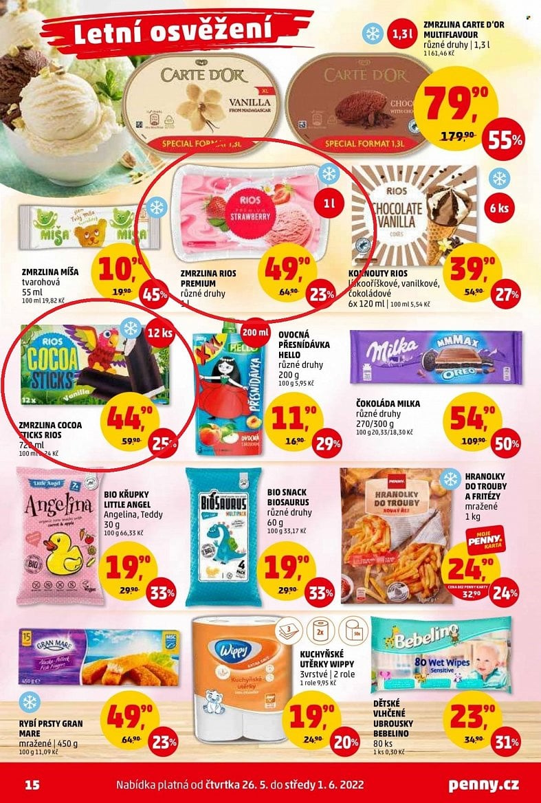 Loňské a letošní letáky se zmrzlinou