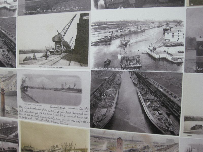 Salford Quays v dobách rozkvětu lodní přepravy.