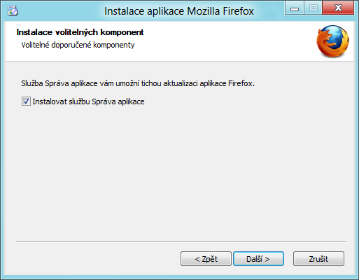 Pokud službu nechcete, při instalaci Firefoxu ji jednoduše vynechte