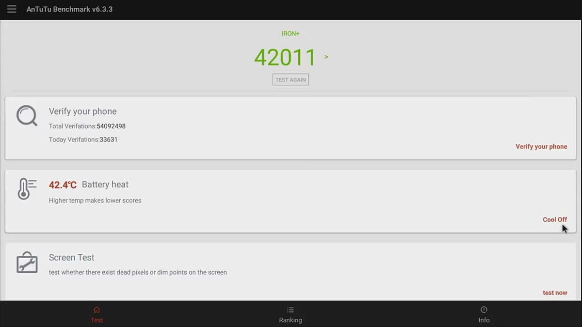 Benchmark AnTuTu Magicsee Iron+