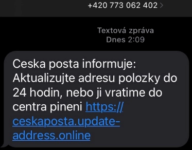 Podvodné zprávy od doručovacích firem