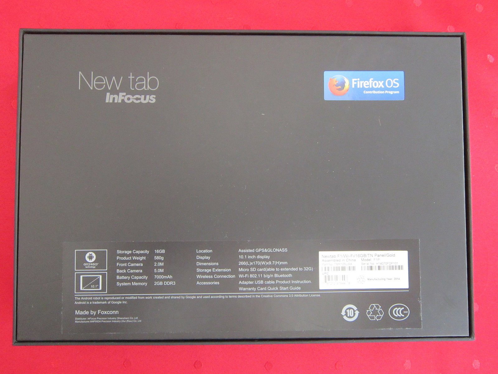 Rozbalení tabletu s Firefox OS