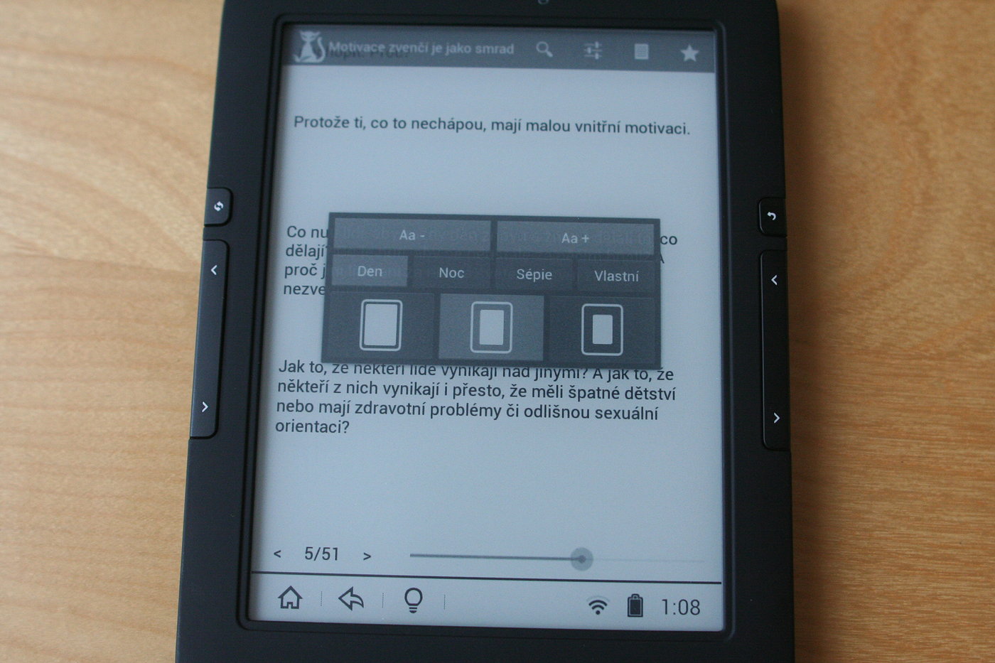 Nastavení sazby stránky.