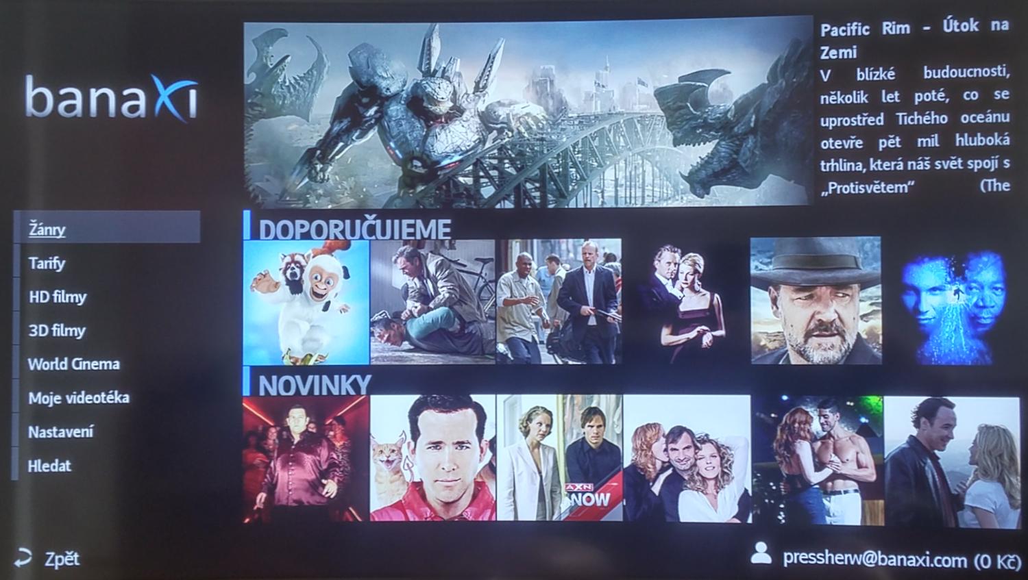 Vyzkoušel jsem i videopůjčovnu Banaxi, která pracovala bezproblémově.