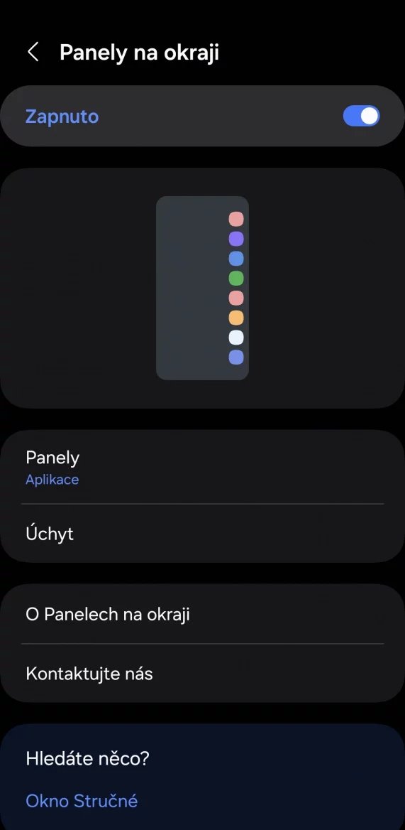 Přizpůsobení bočního panelu