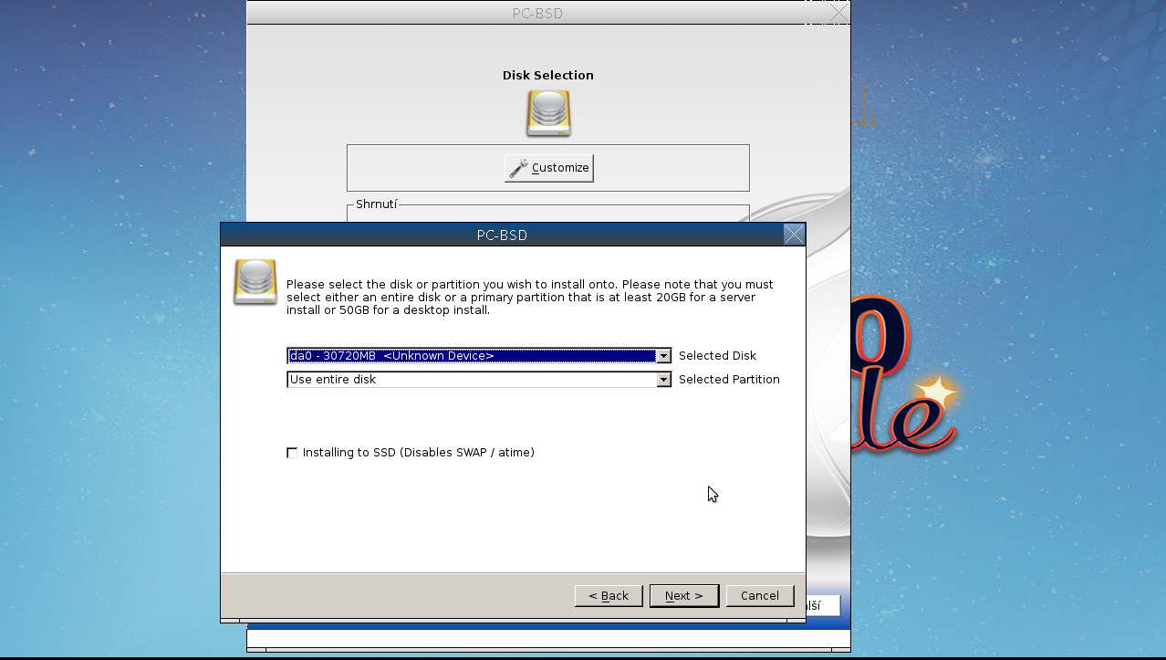 Instalace PC-BSD