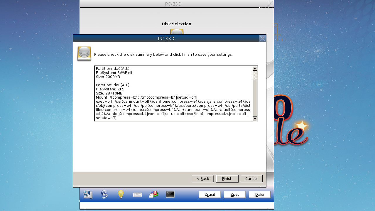Instalace PC-BSD