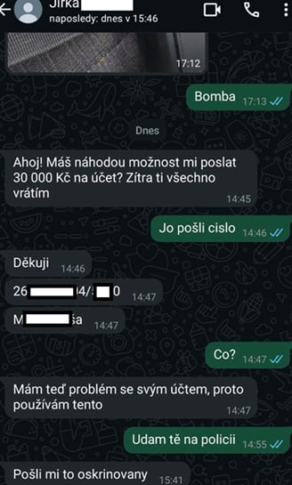 Nový typ podvodu útočí přes ovládnutý profil na WhatsAppu