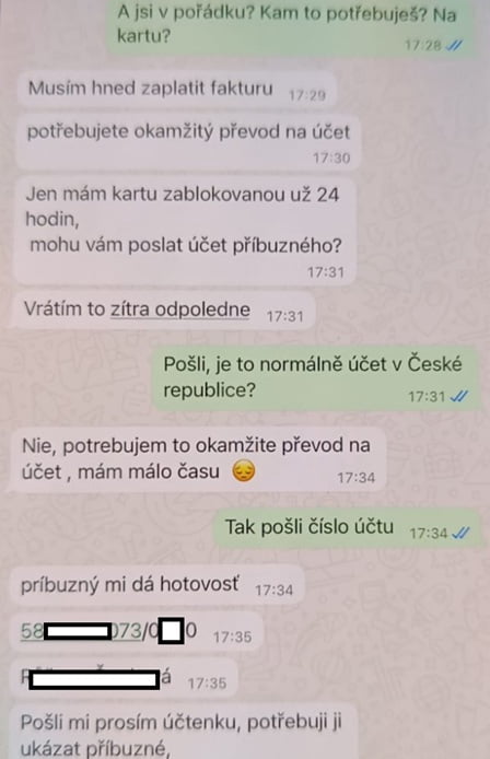 Nový typ podvodu útočí přes ovládnutý profil na WhatsAppu