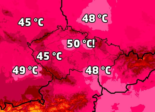 Server In-počasí přišel s užitečnou informací: již letos v létě ve střední Evropě naměříme dosud nevídané teploty. Ty se v období léta poprvé v historii měření na našem území vyšplhají na 50 °C.
(<a href="http://www.in-pocasi.cz/clanky/vyznacne/leto-1.4.2017/">více informací</a>)