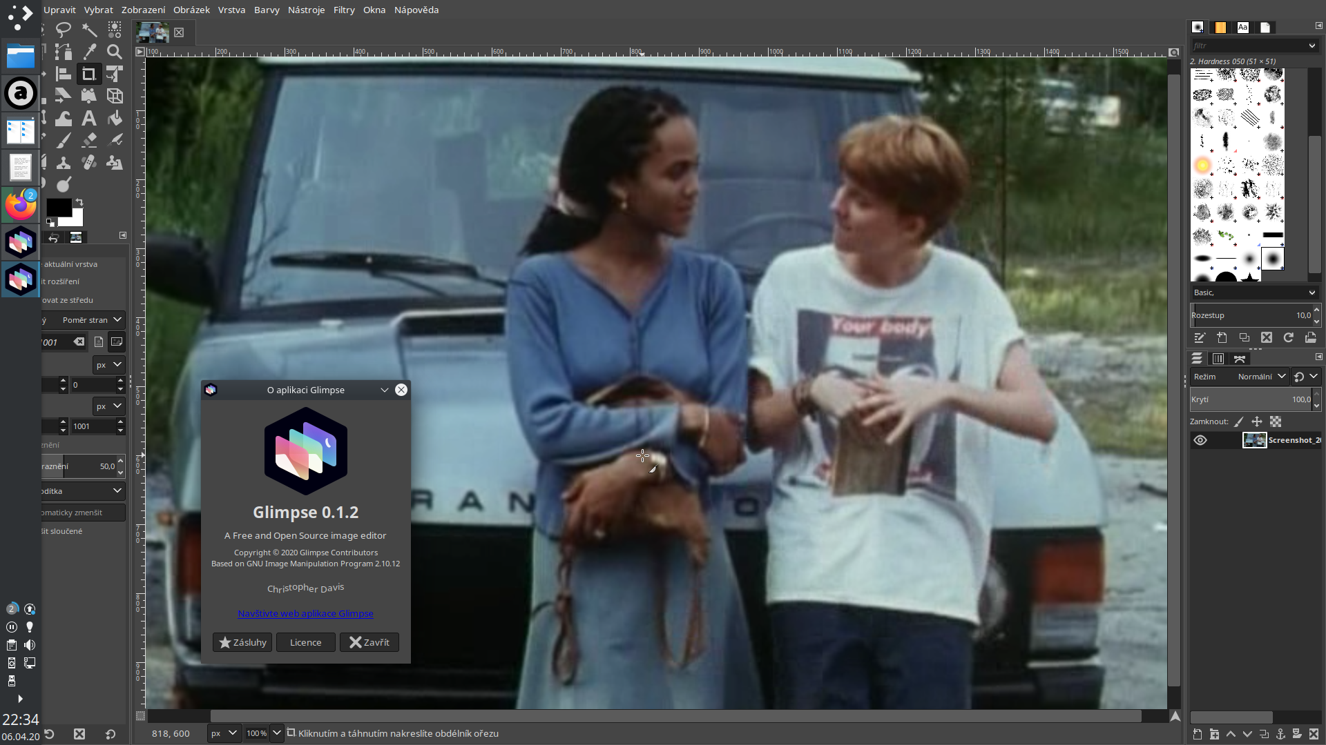 Glimpse 0.1.2 v Kubuntu 20.04